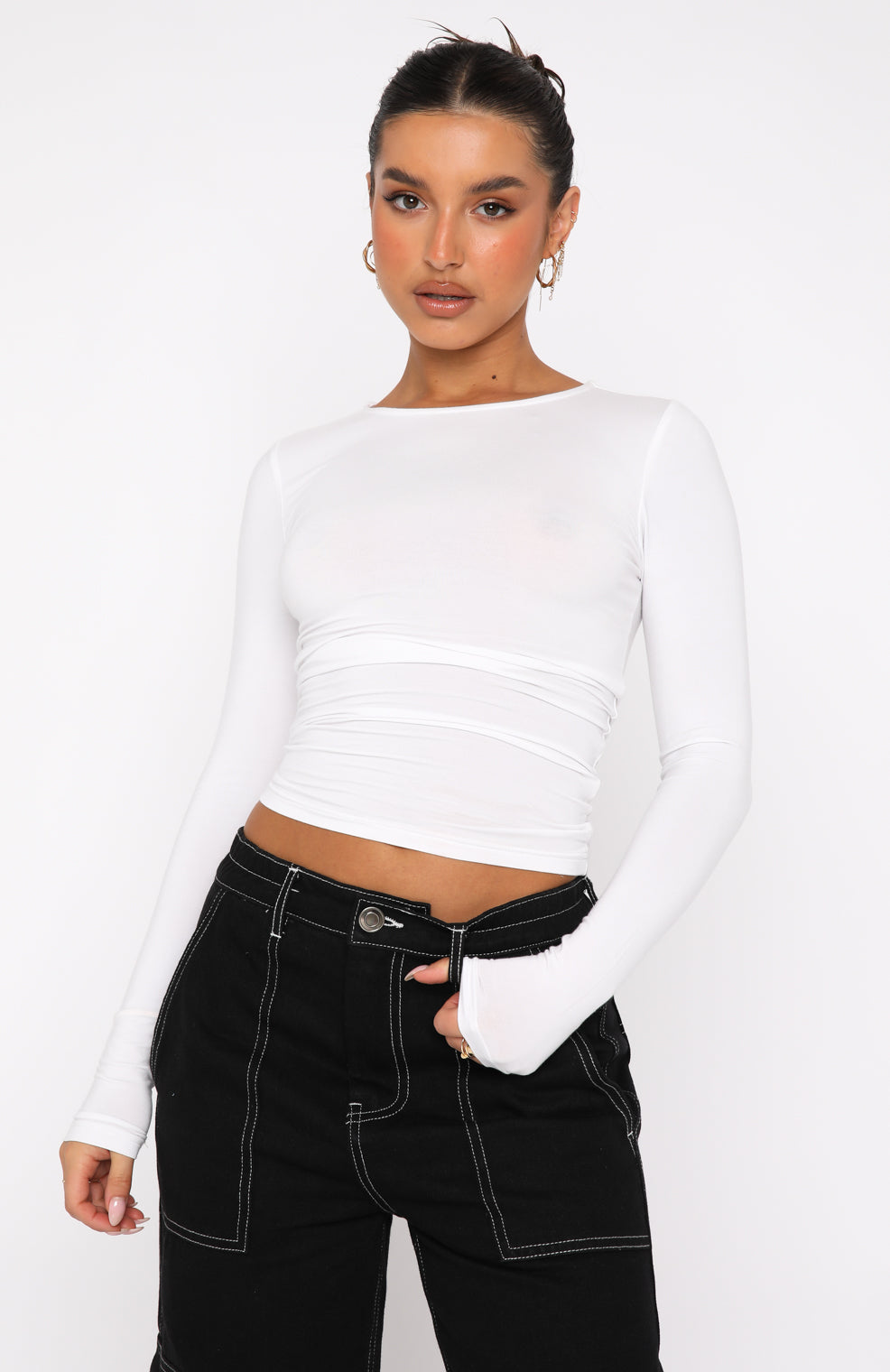 Serene's Long Sleeve Top - White