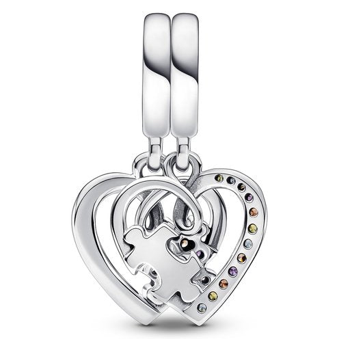 True Friends Puzzle Heart Charm