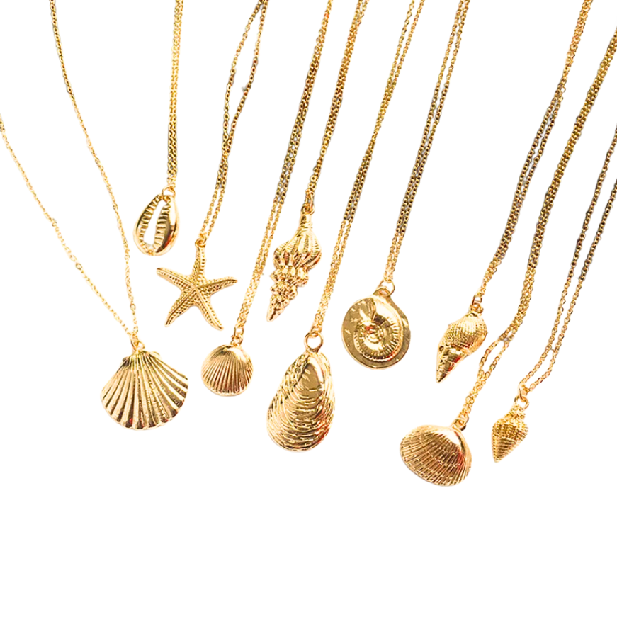 Gold Mini Shell Pendant Necklaces - Beach Collection