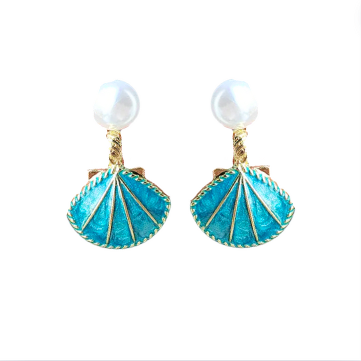 Ocean's Blue Pearl Earrings - Beach Collection