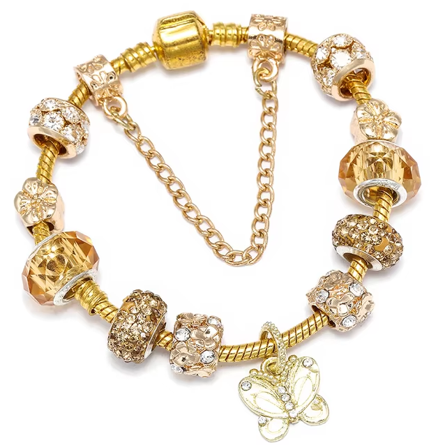 Gold Butterfly Charm Bracelet