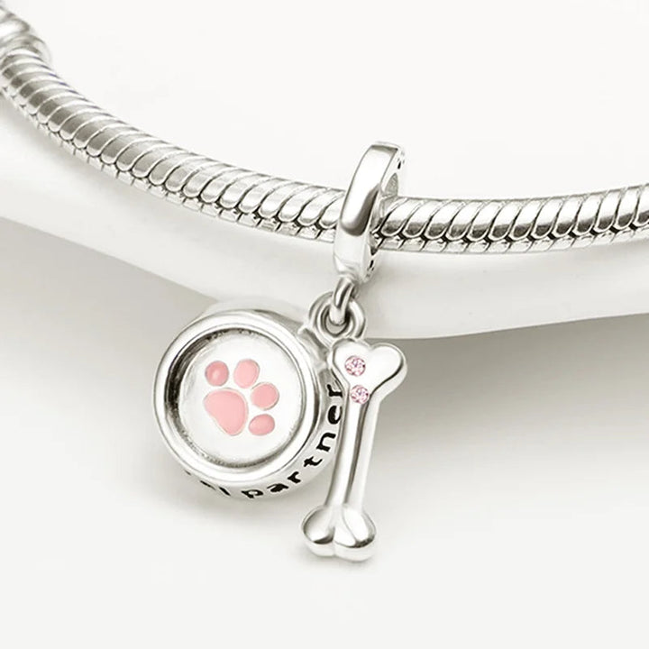 Loyal Partner Dog Charm with Bone