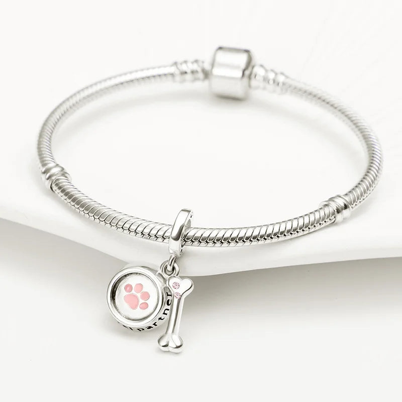 Loyal Partner Dog Charm with Bone